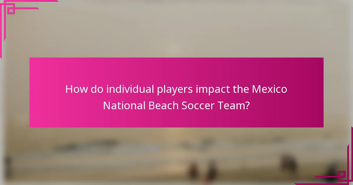 How do individual players impact the Mexico National Beach Soccer Team?