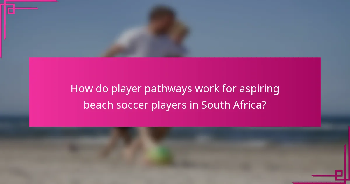 How do player pathways work for aspiring beach soccer players in South Africa?