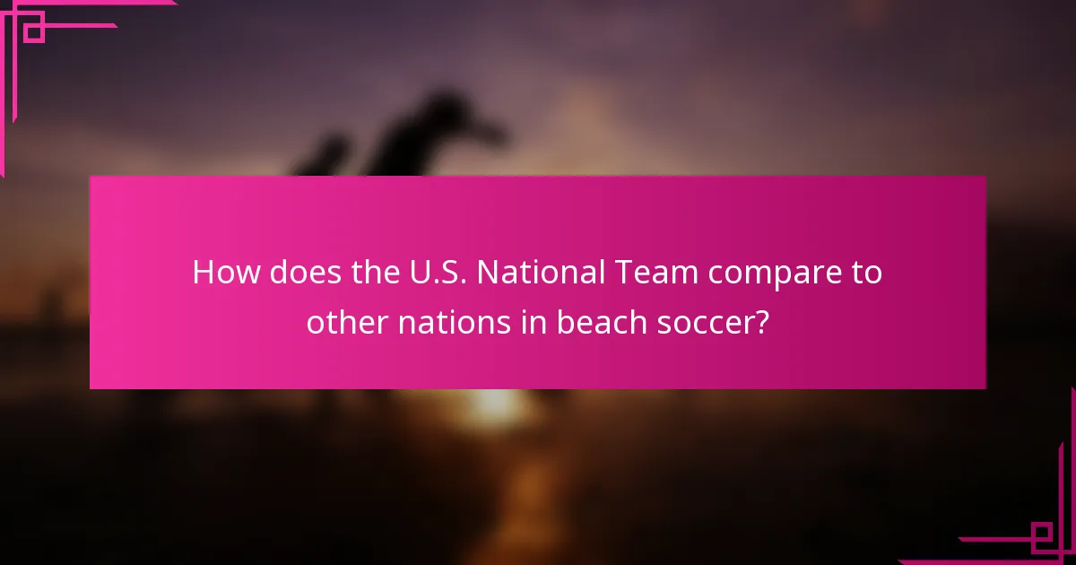 How does the U.S. National Team compare to other nations in beach soccer?