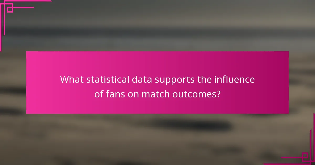 What statistical data supports the influence of fans on match outcomes?