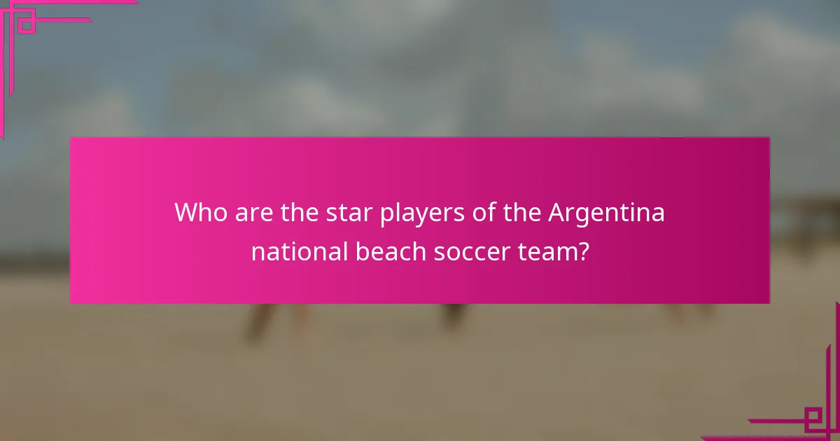 Who are the star players of the Argentina national beach soccer team?